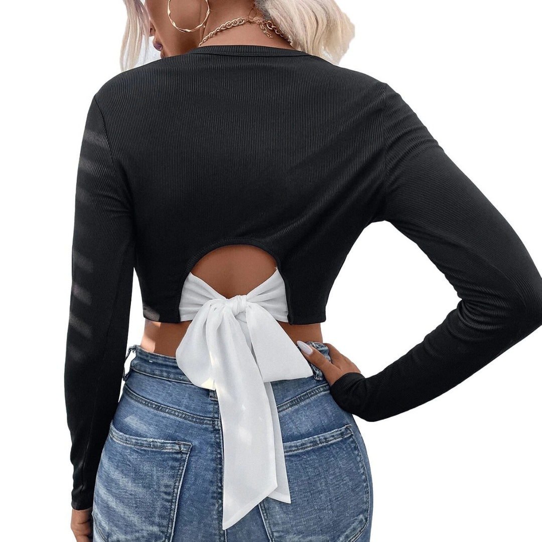 Women's Round Neck Pullover Casual Long Sleeve T-shirt Top