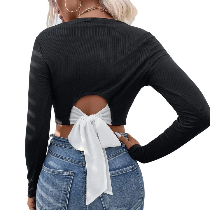 Women's Round Neck Pullover Casual Long Sleeve T-shirt Top