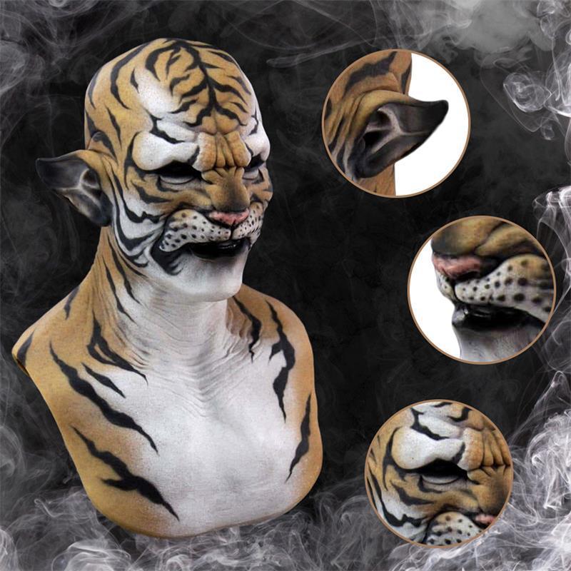 Latex Tiger Beast Halloween Mask