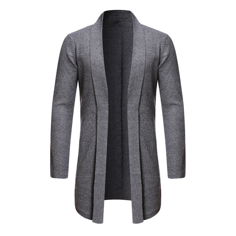 Fall Mid-length Trench Coat Knitted Cardigan Sweater