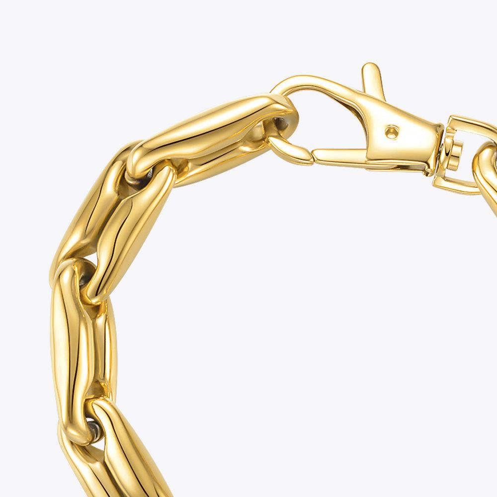 18K Gold Plated Chunky Chain Lobster Buckle Bracelet - Trendha