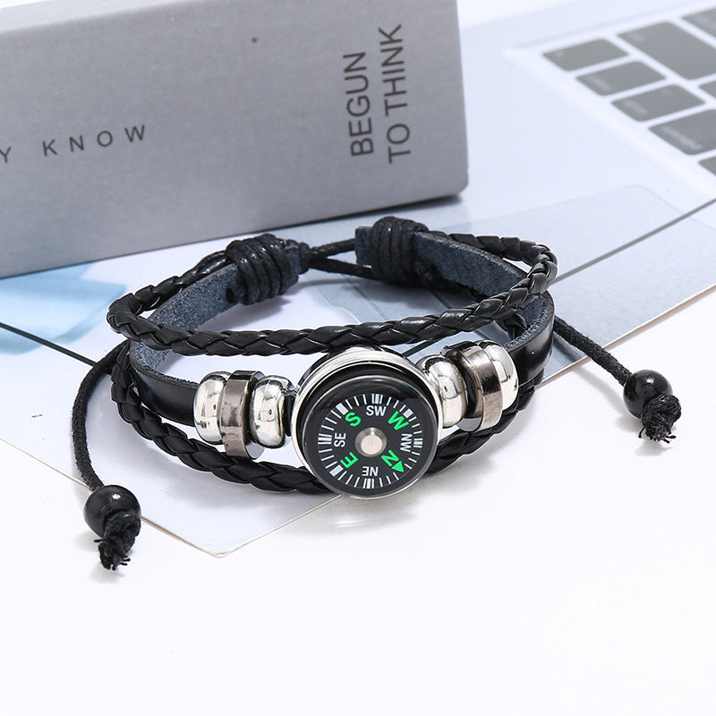 Braided Compass-Style Wrist Bracelet