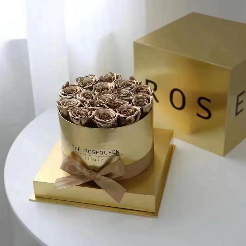 Silver Mirror Round Flower Pot Preserved Flower