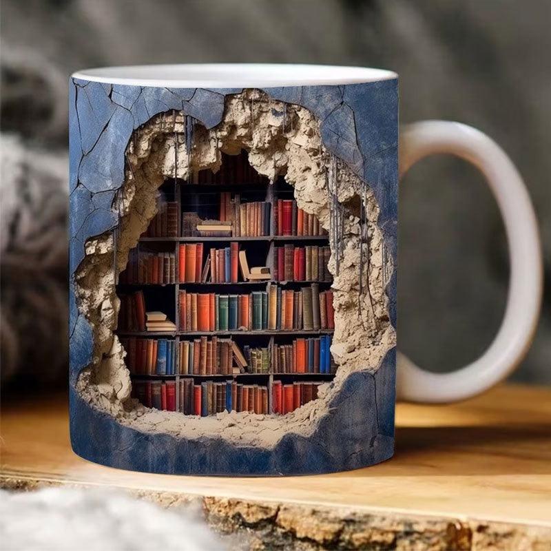 350 ml Bookshelf-Design Ceramic Mug