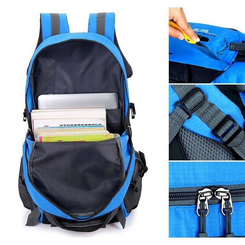 40L Waterproof Large Bag Backpack Camping Hiking Walking Outdoor Travel Rucksack Random Color - Trendha