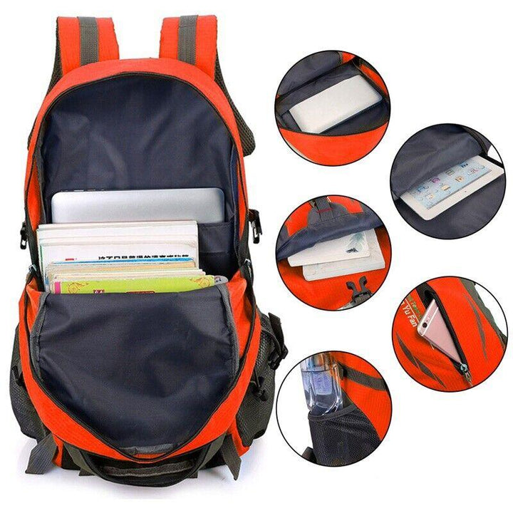 40L Waterproof Large Bag Backpack Camping Hiking Walking Outdoor Travel Rucksack Random Color - Trendha