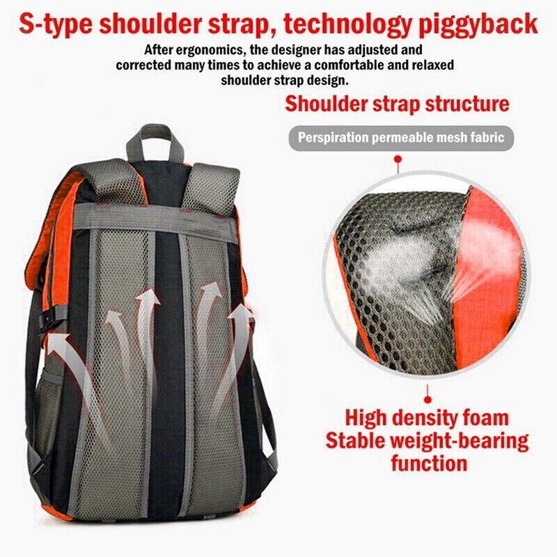 40L Waterproof Large Bag Backpack Camping Hiking Walking Outdoor Travel Rucksack Random Color - Trendha