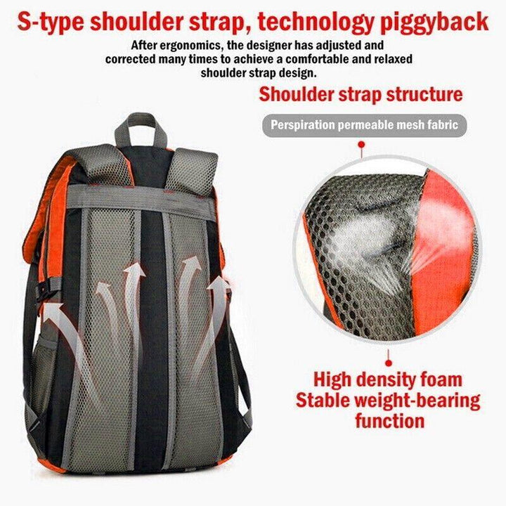 40L Waterproof Large Bag Backpack Camping Hiking Walking Outdoor Travel Rucksack Random Color - Trendha