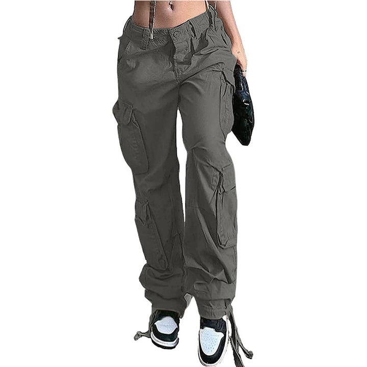 Women's High Waist Pocket Loose Casual Working Pants Straight-leg Pants
