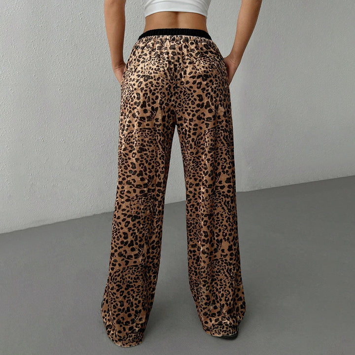 Women's Clothes Casual Pants Loose Drooping Leopard Print Trousers