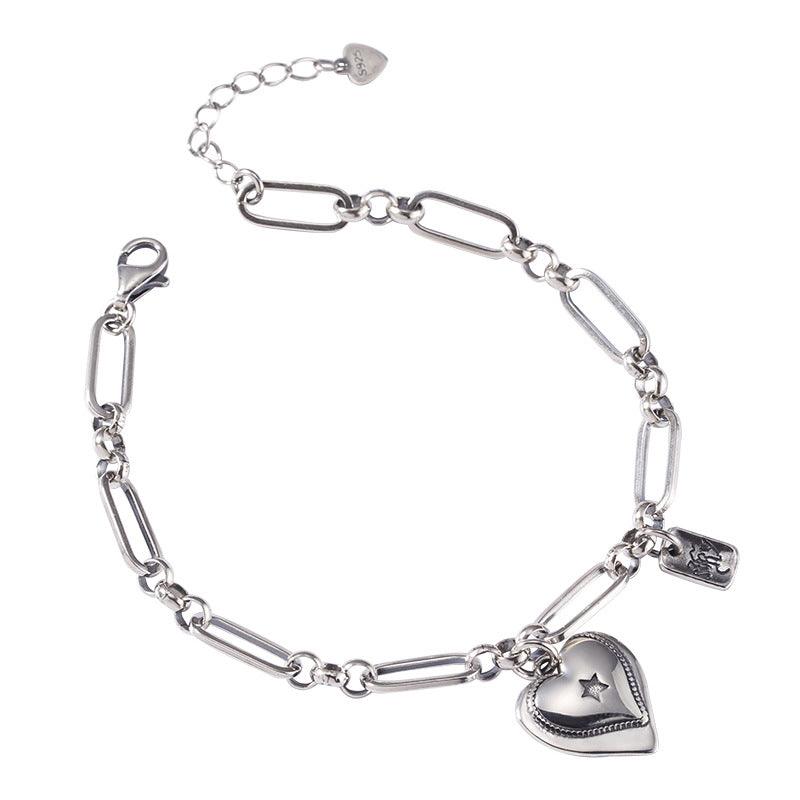 925 Loving Heart In Sterling Silver Bracelet For Women - Trendha