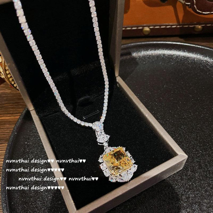 925 Silver Goose Yellow Gemstone Flower Ring - Trendha