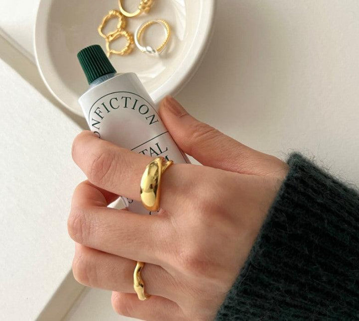 925 Sterling Silver Large Curved Ring - Trendha