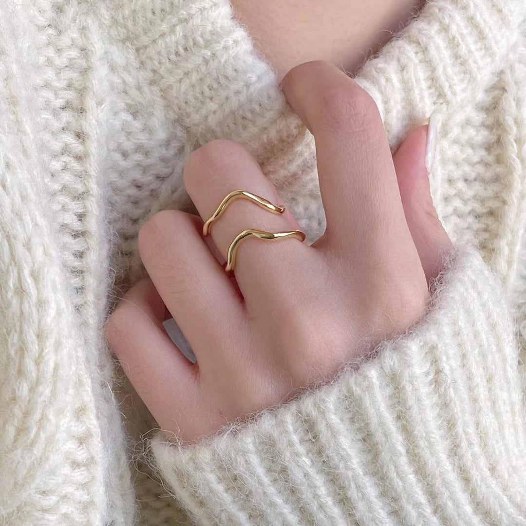 925 Sterling Silver Ring Hollowed Out Accessory Opening - Trendha