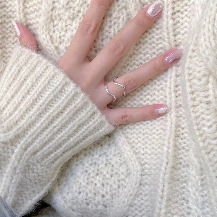 925 Sterling Silver Ring Hollowed Out Accessory Opening - Trendha