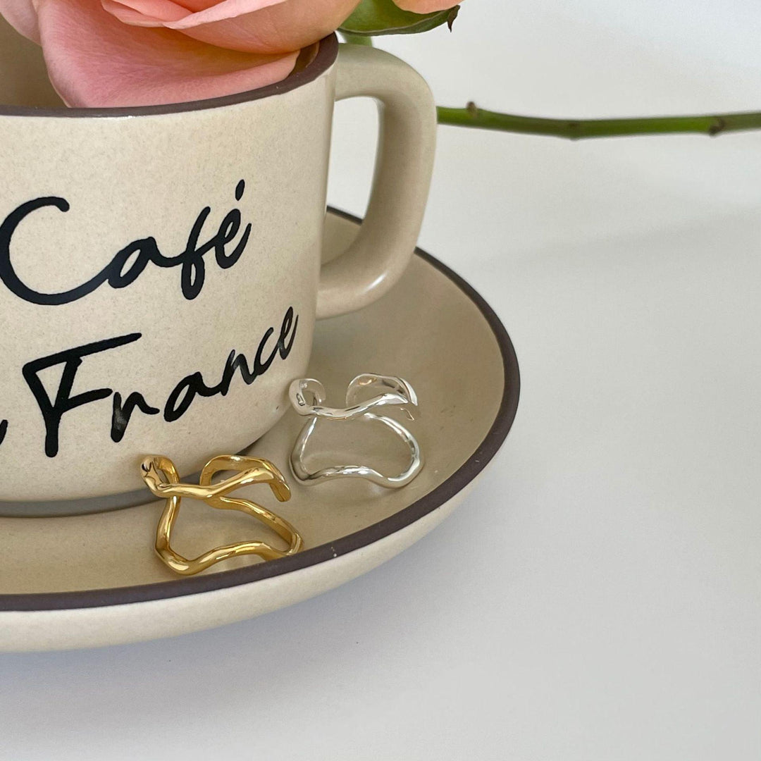 925 Sterling Silver Ring Hollowed Out Accessory Opening - Trendha