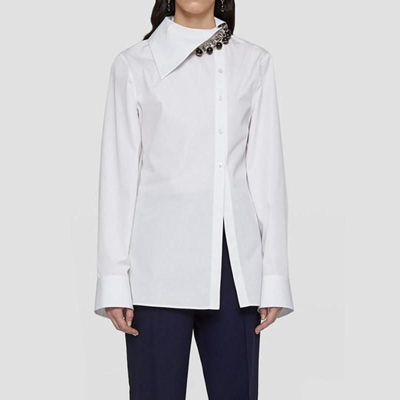 Women's Asymmetric Cotton-Blend Blouse
