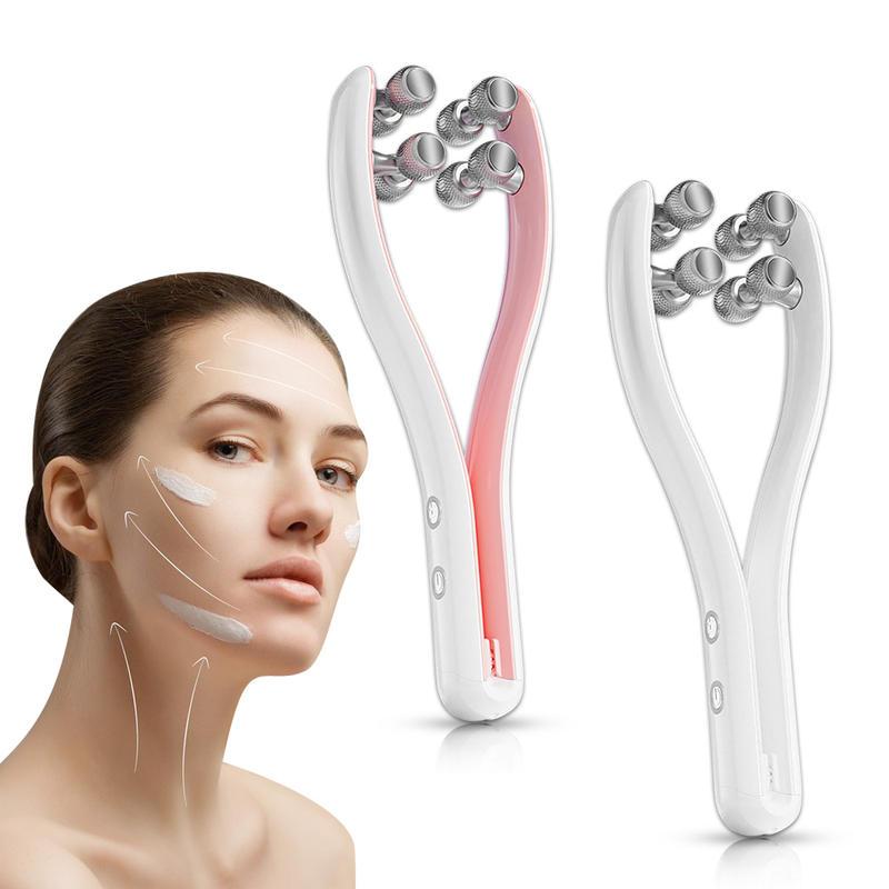 Y-Shaped Facial Massager with 8 Rollers
