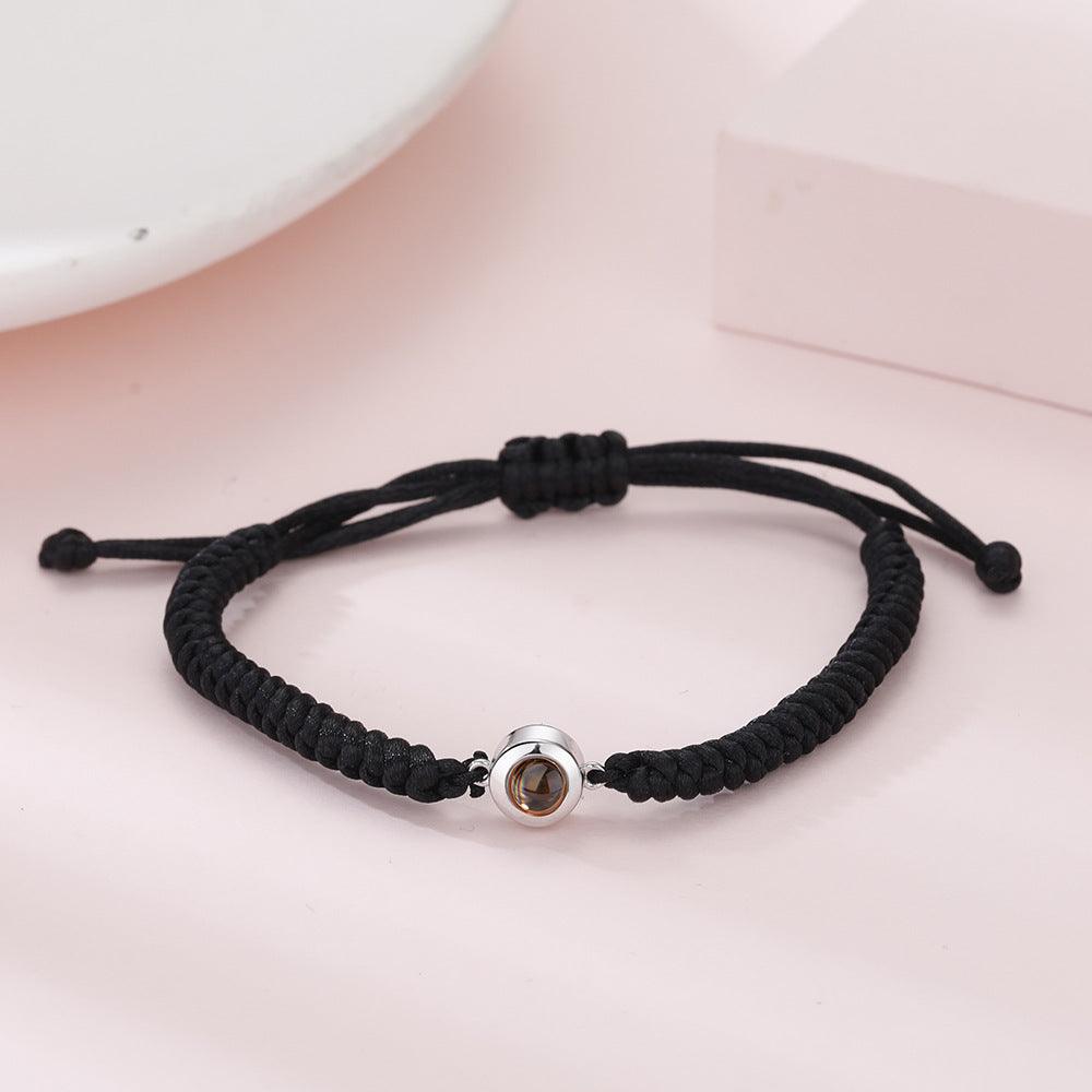Braided Cord Bracelet with Round Silver Detail