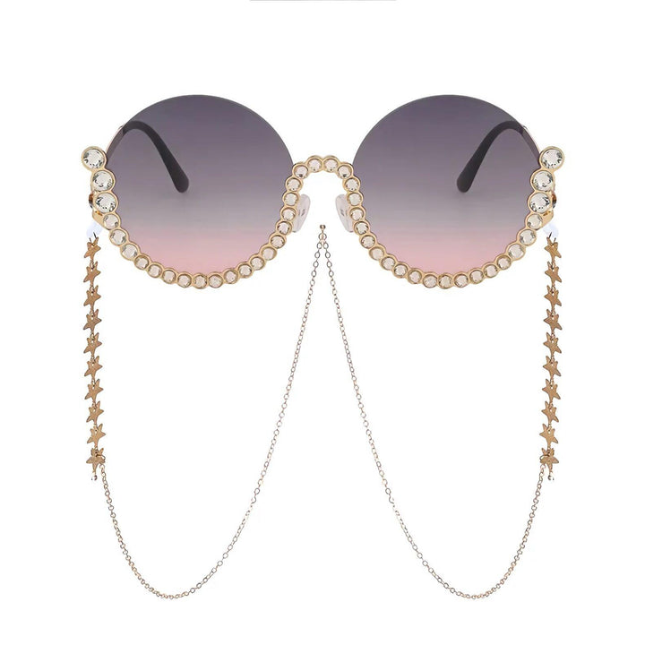 Rhinestone Round Diamond Sunglasses