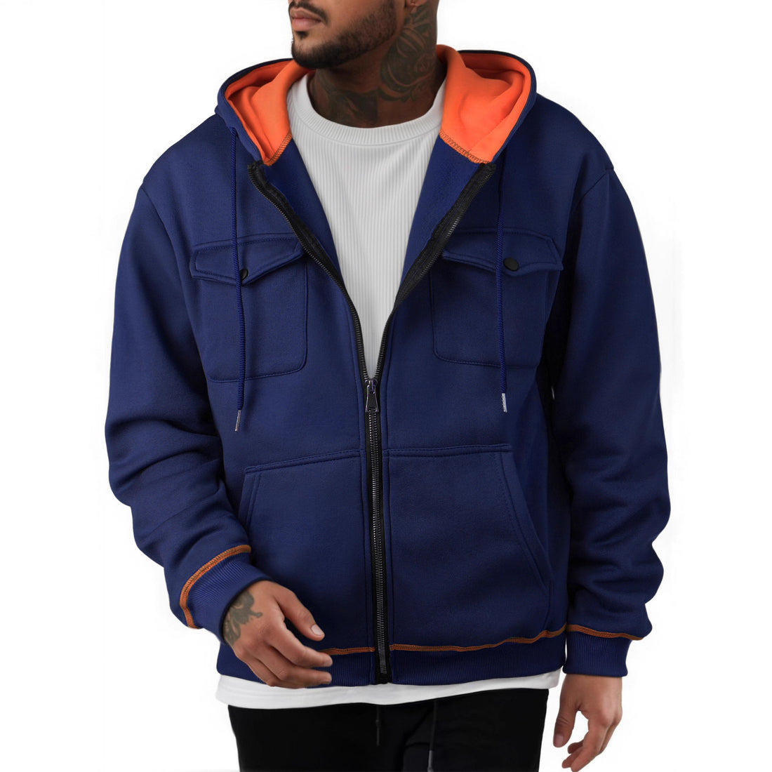 Men's Plus Size Casual Zipper Sweater
