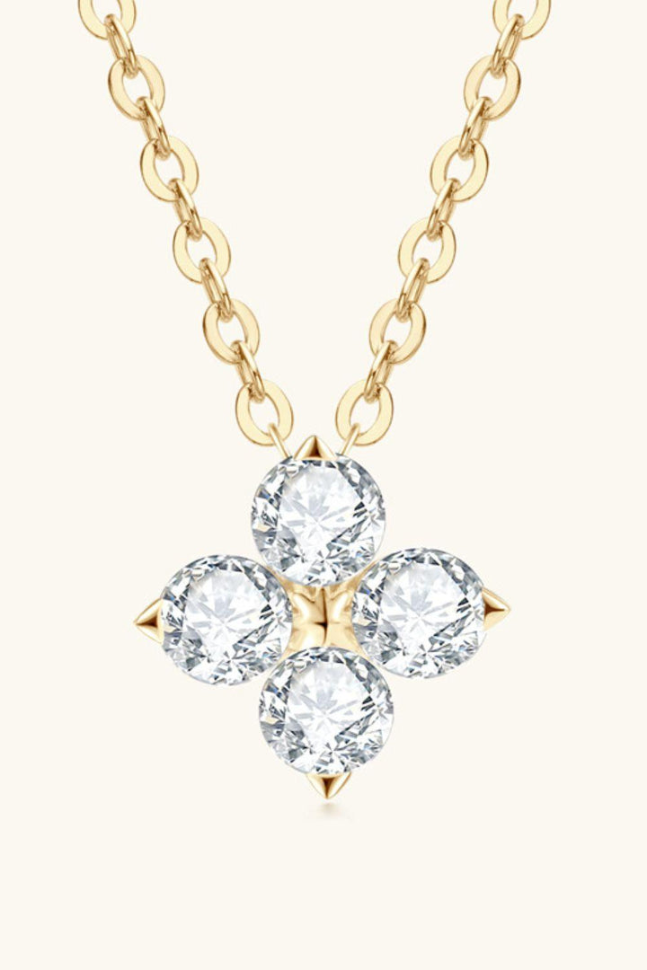 Moissanite Four Leaf Clover Pendant Necklace - Trendha