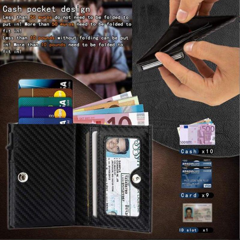 Compact Cowhide Card Wallet with Snap Closure