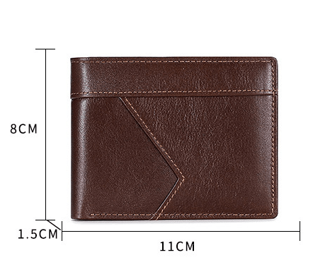 Anti-magnetic Theft Brush Retro Oil Leather Wallet Smooth Touch RFID Business Men Standard Wallet With Photo Window - Trendha