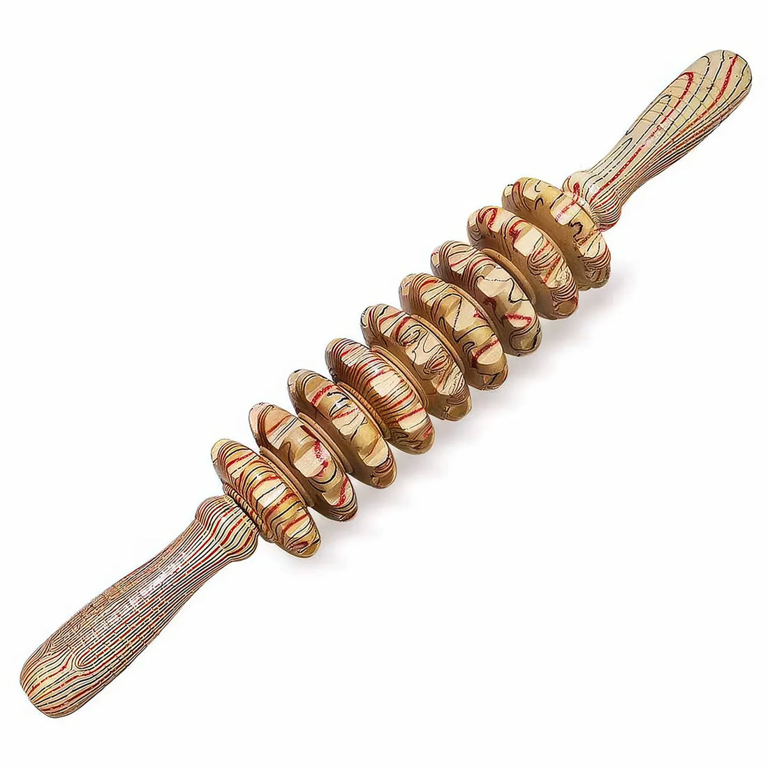 Wooden Nine-Roller Massage Tool