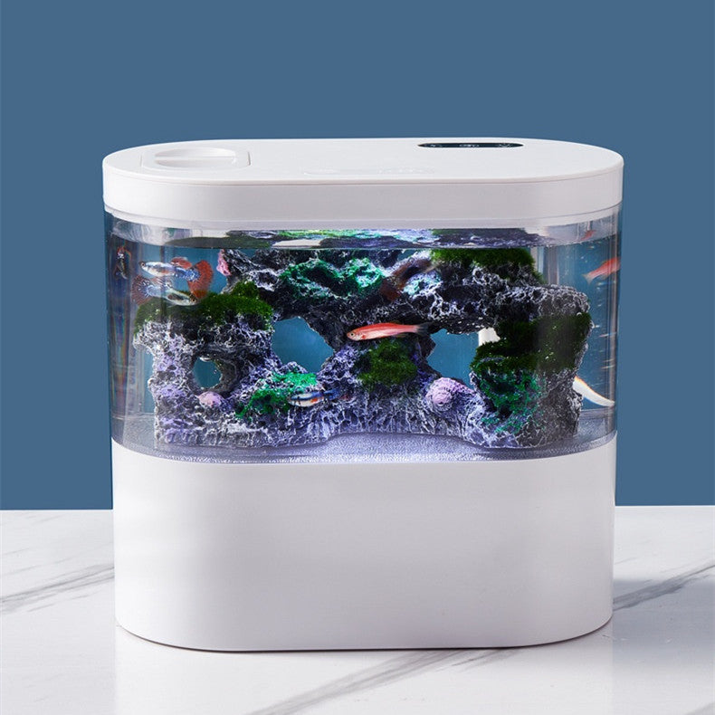 Mini Desktop Aquarium with USB Pump and LED Light