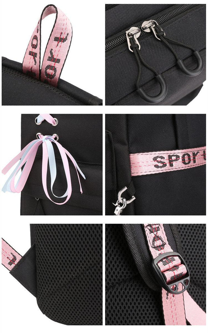 Backpack Korean Style USB Charging Student Female Large-capacity Backpack - Trendha