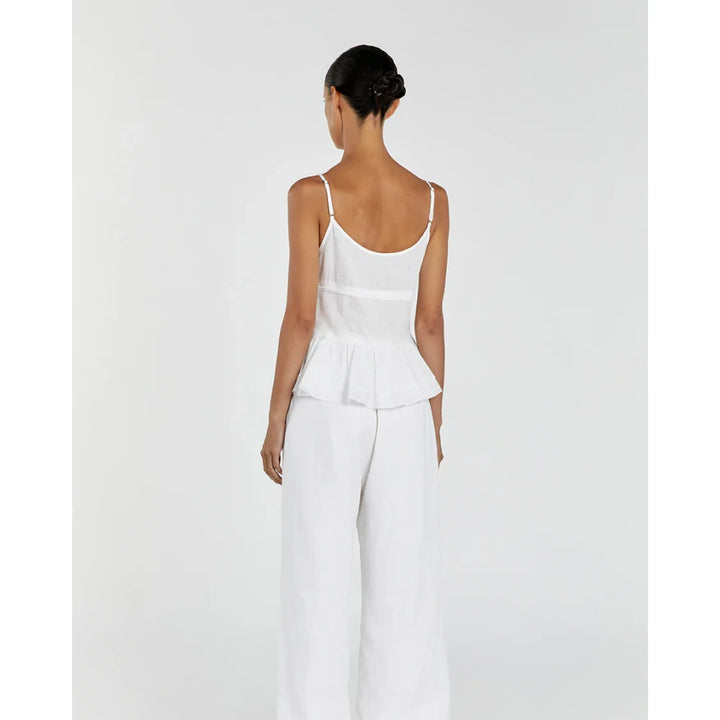 Summer V-Neck Cami Top with Spaghetti Straps and Tie-Up Detail