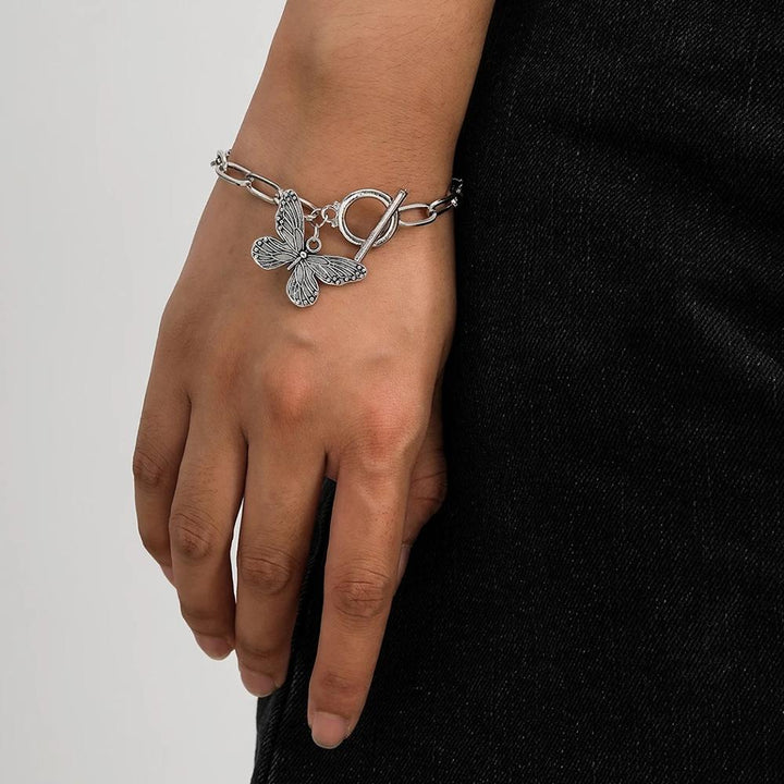 Butterfly Pendant Chain Bracelet