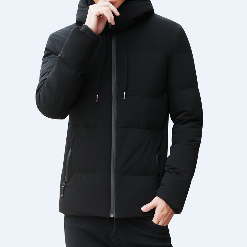 Men’s Solid-Color Polyester Casual Coat