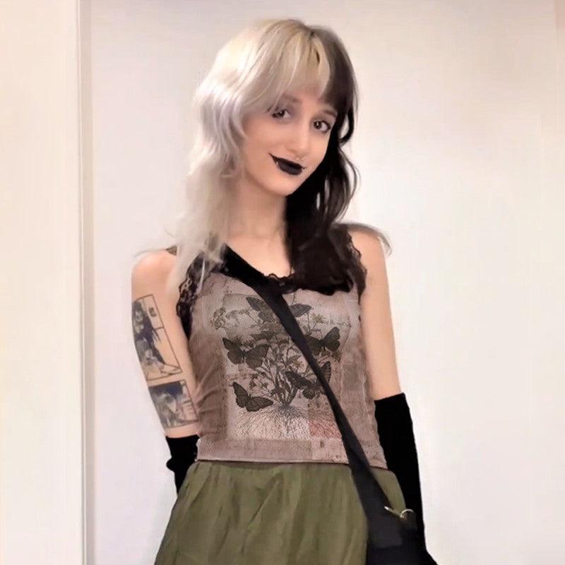 Black Lace Patchwork Sleeveless Top - Trendha