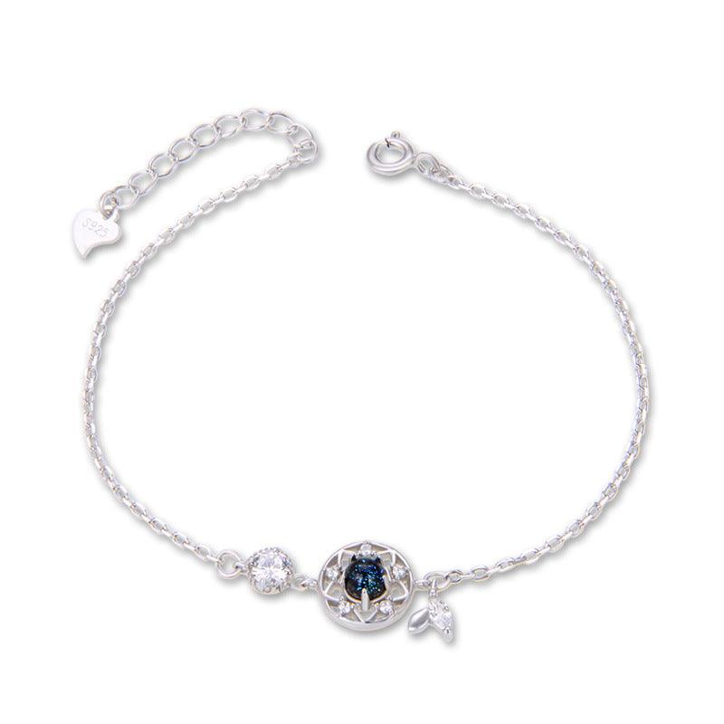 Braceletwomen's Sterling Silver Fashion Moonstone Bracelet - Trendha