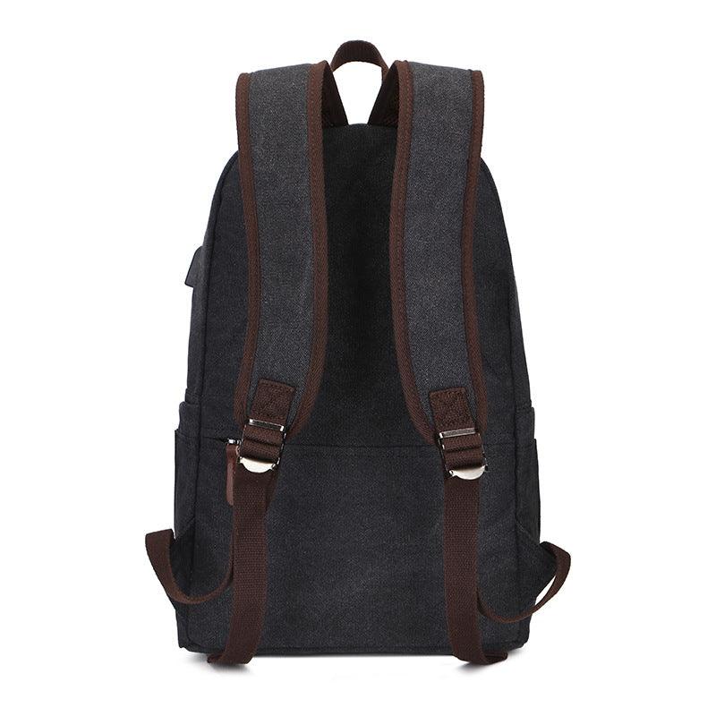 Canvas Backpack With USB Design Korean Portable - Trendha