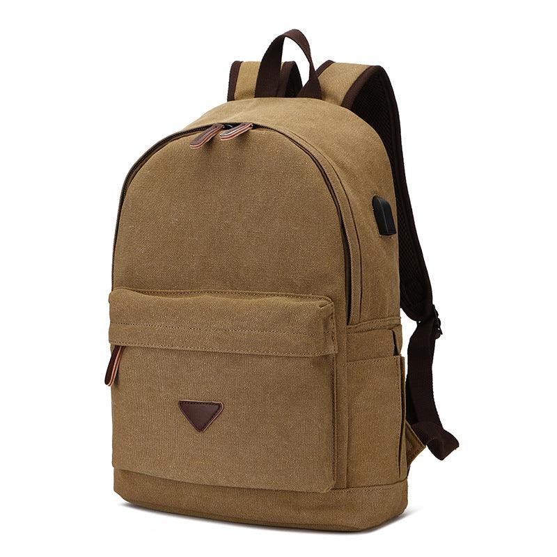 Canvas Backpack With USB Design Korean Portable - Trendha