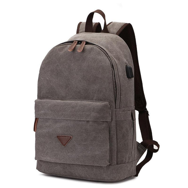 Canvas Backpack With USB Design Korean Portable - Trendha