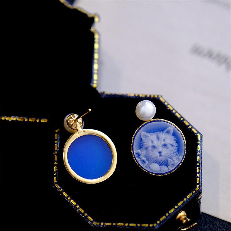 Cat Earrings Trendy Sterling Silver Niche Design Sense - Trendha