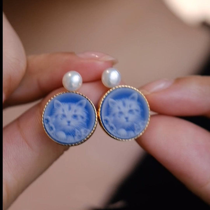 Cat Earrings Trendy Sterling Silver Niche Design Sense - Trendha