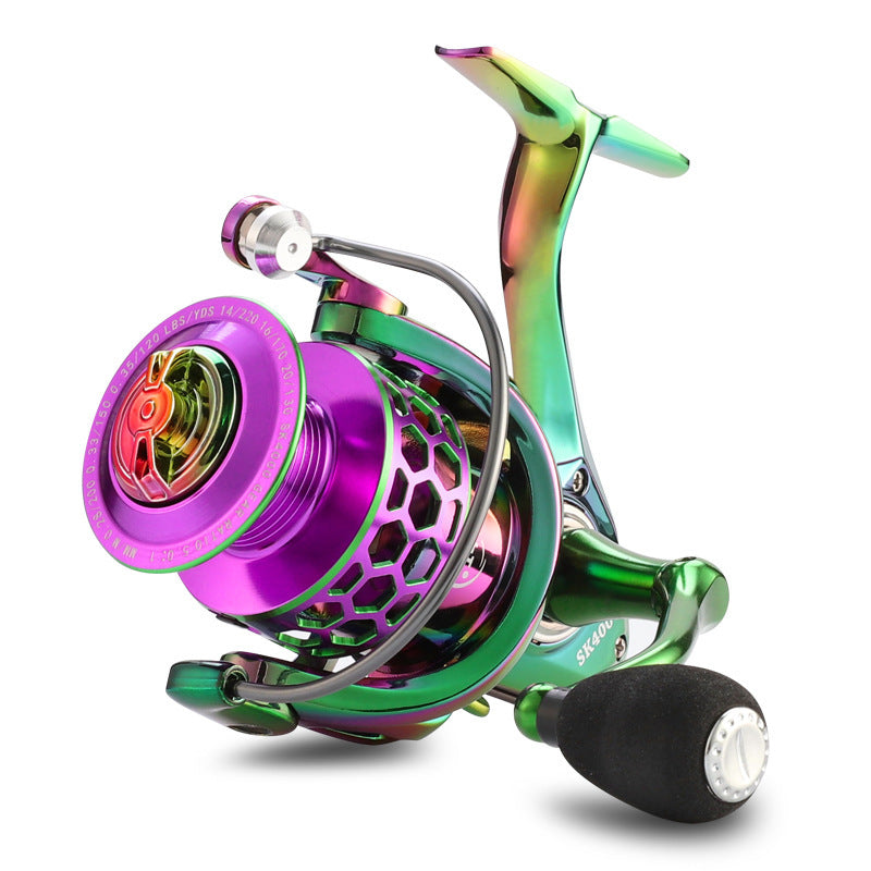 Colorful Honeycomb-Spool Spinning Fishing Reel