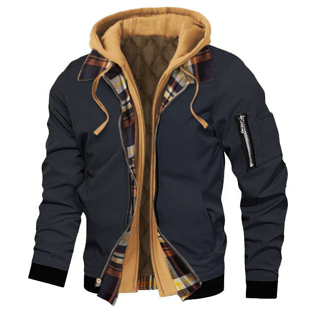 Men’s Hooded Jacket with Mixed Trim Options