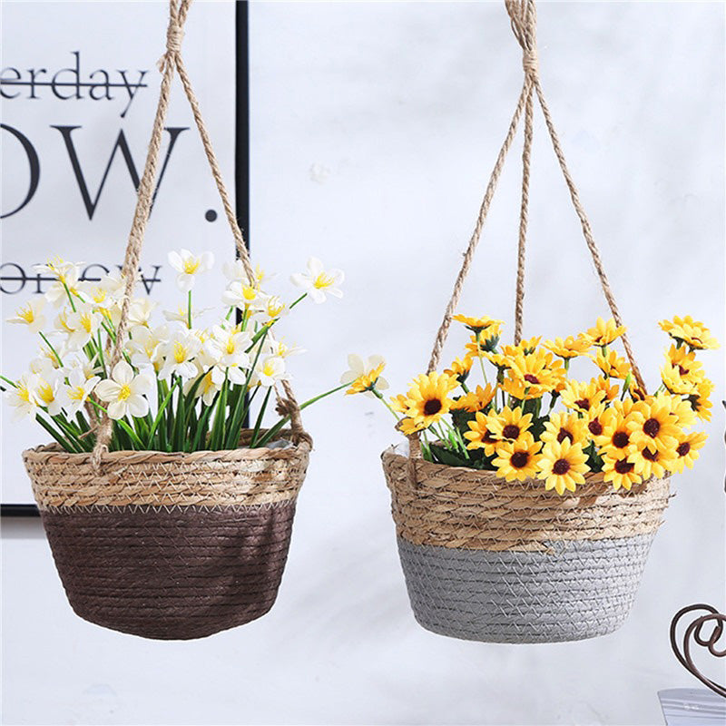 Woven Jute Hanging Planter Basket