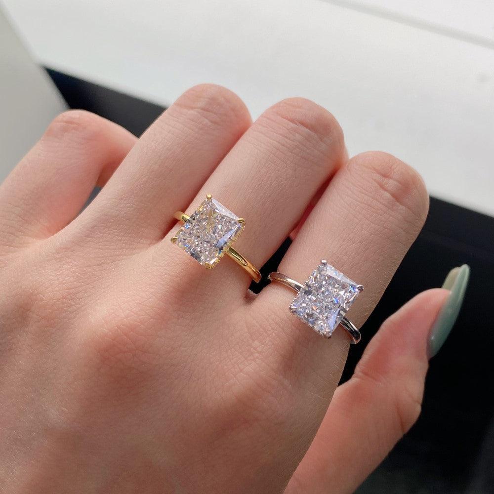 Classic 4-claw S925 Sterling Silver Special Interest Light Luxury Zircon Ring