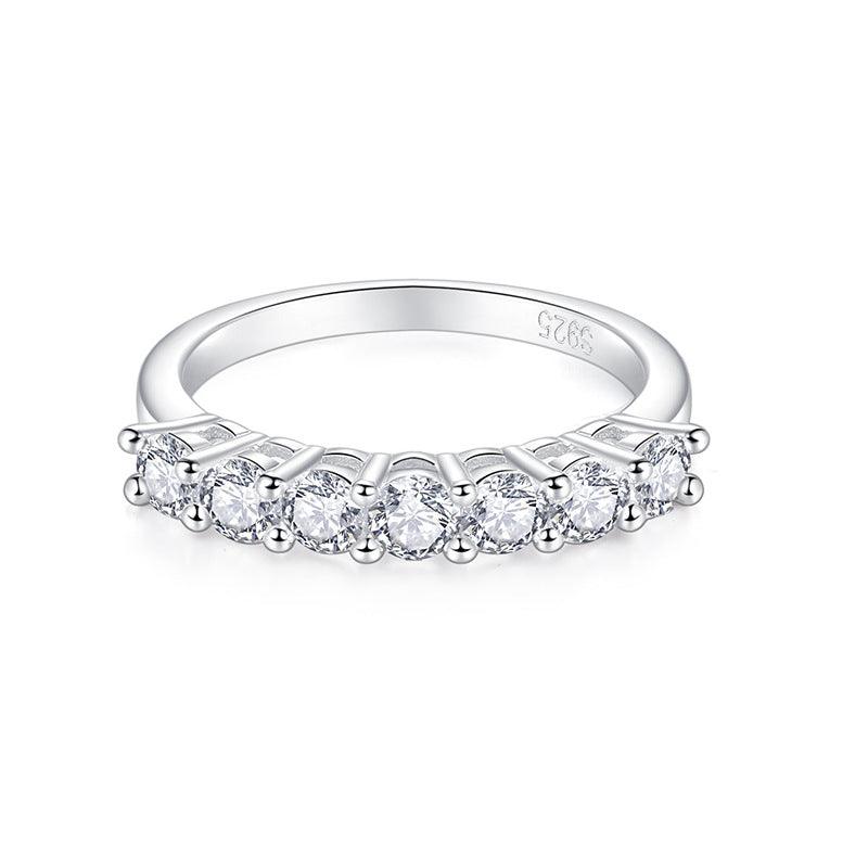 Classic Seven Stars And Seven Diamonds Five Diamond Row Ring Fashion - Trendha