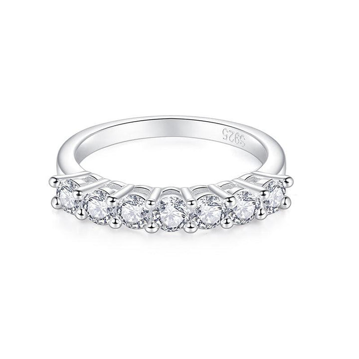 Classic Seven Stars And Seven Diamonds Five Diamond Row Ring Fashion - Trendha