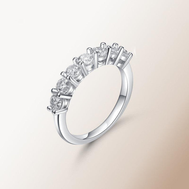 Classic Seven Stars And Seven Diamonds Five Diamond Row Ring Fashion - Trendha