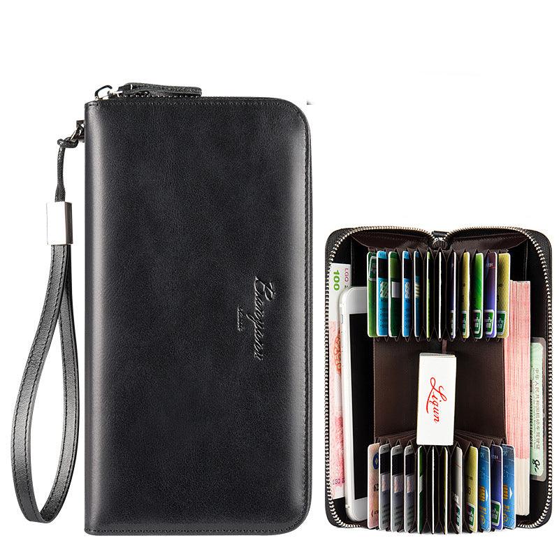 Clutch Bag Bank Card Holder Leather Anti-degaussing Anti-theft Brush - Trendha