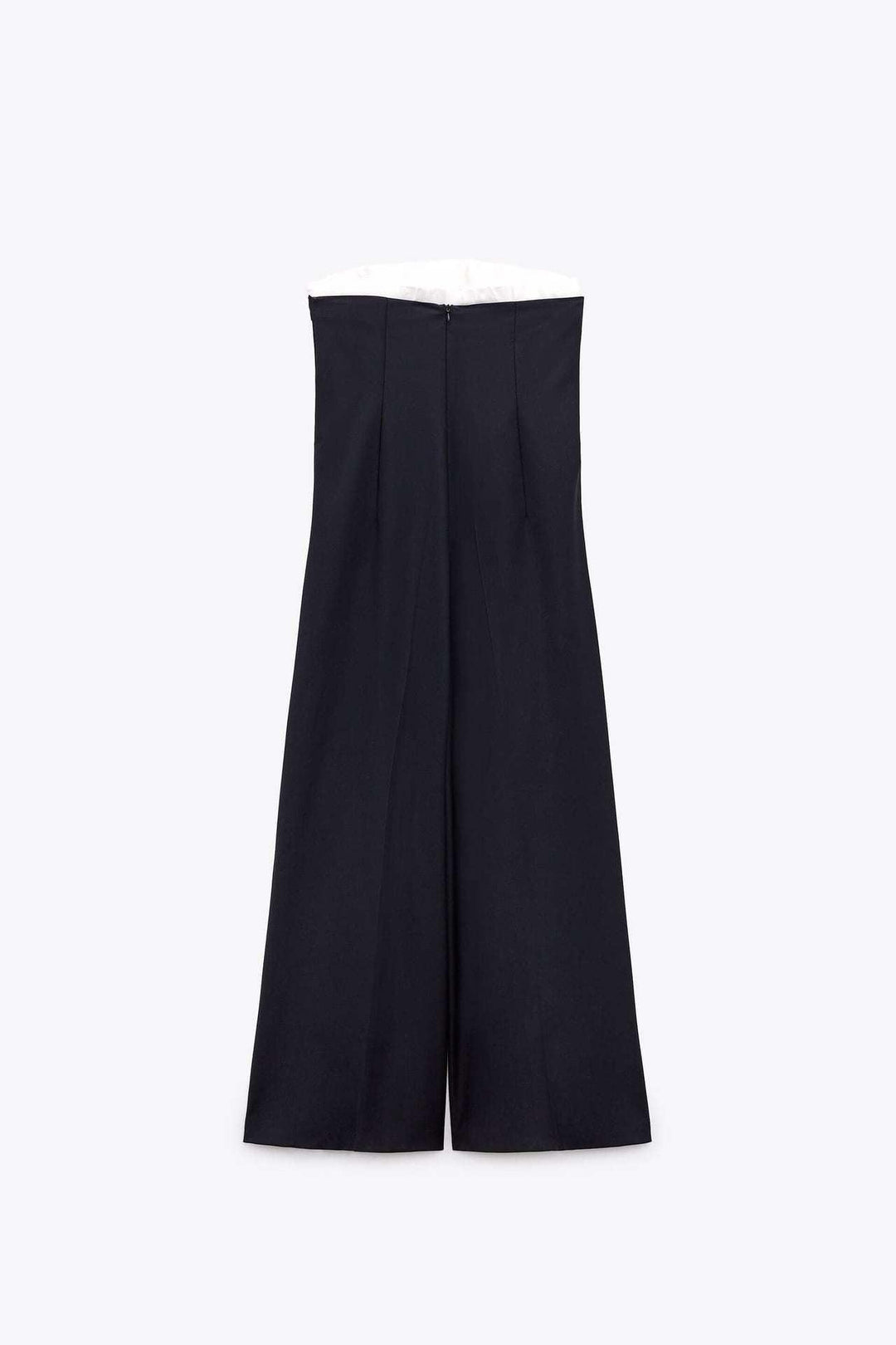Contrast Color Off-neck Tube Top Jumpsuit Stitching Wide Leg - Trendha
